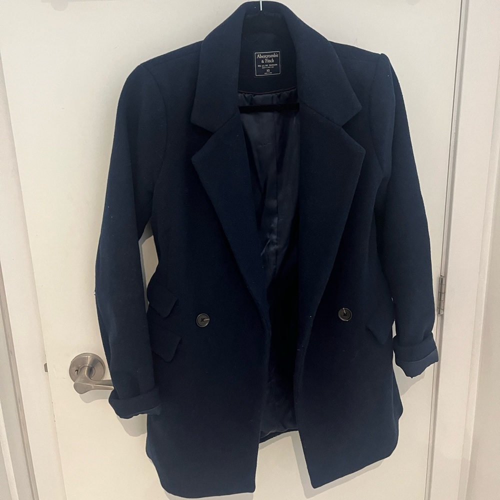 Abercrombie Navy Double-Breasted Women's wool Coat